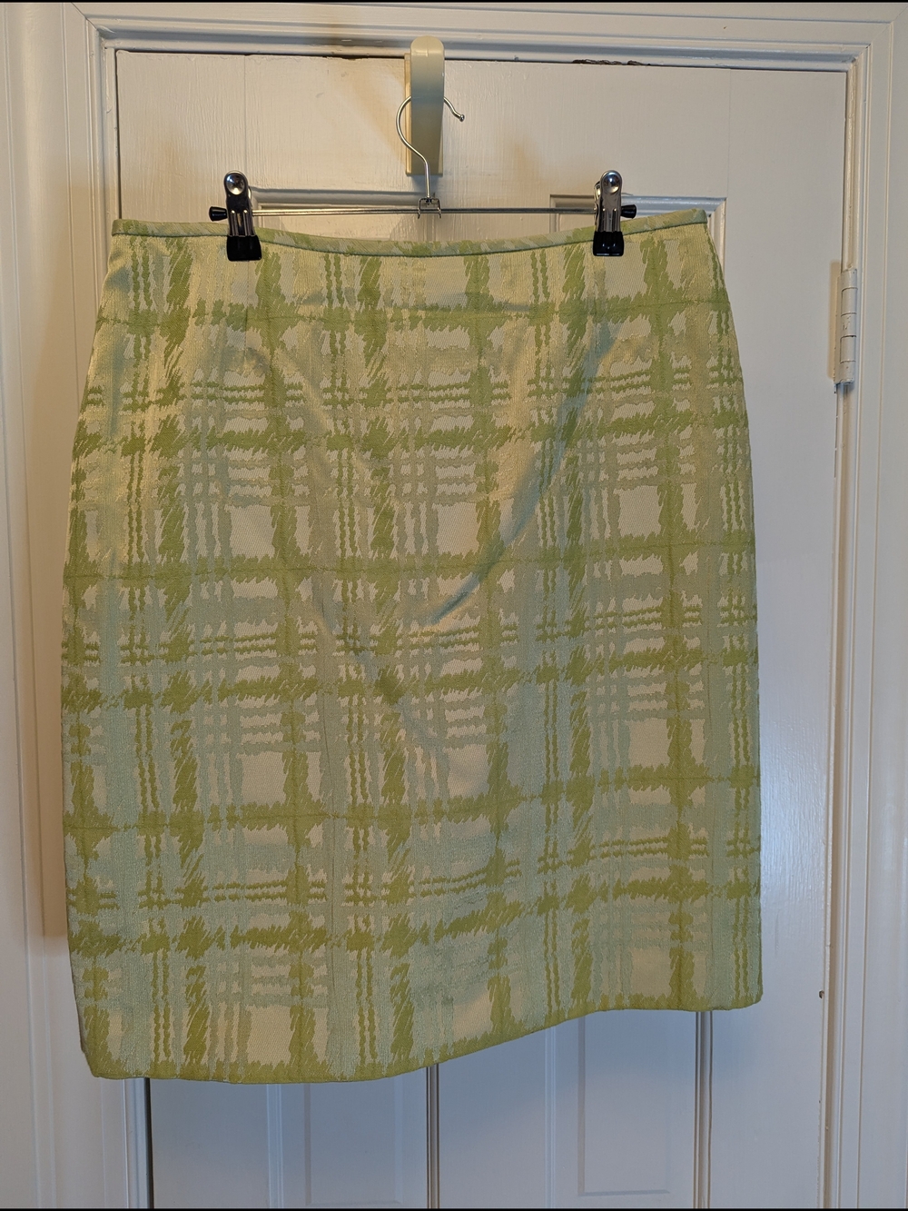 Light Green Plaid Jacquard Women's Skirt